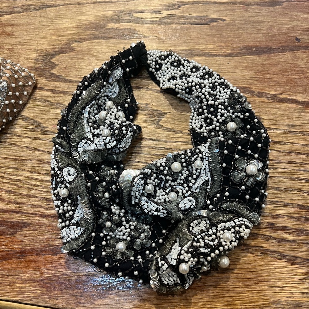 Mignonne Gavigan Le Charlot Pearl Beaded Scarf Necklace